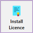 Picture showing the Install Licence Button. 